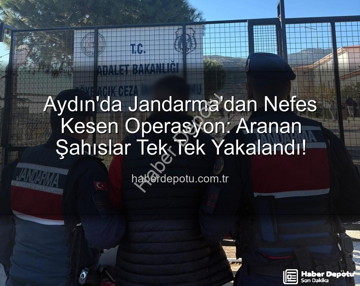 Aydın Jandarma - Aydın'da Jandarma'dan Nefes Kesen Operasyon: Aranan Şahıslar Tek Tek Yakalandı!